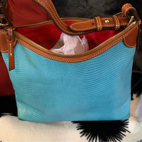 Dooney & Bourke Embossed Lizard Hobo EUC - Picture 2 of 7